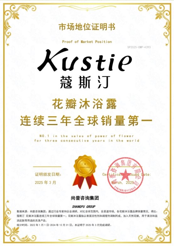 ：蔻斯汀花瓣沐浴露连续三年全球销量第一P